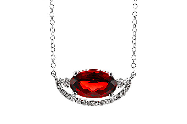 A283-66244: NECKLACE 1.94 GARNET 2.08 TGW (10x6MM GAR / 18")