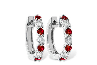 B010-03480: EARRINGS .64 RUBY 1.05 TGW
