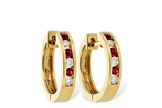 C010-03462: EARRINGS .16 RUBY .26 TGW