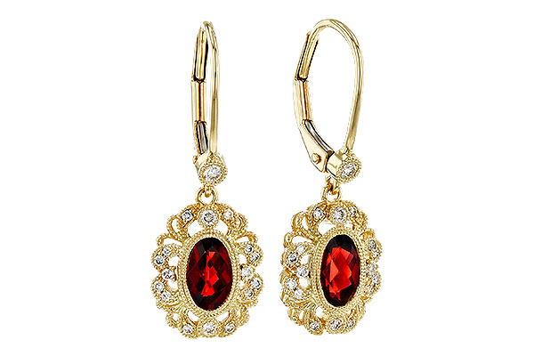 C283-68017: EARRINGS .98 TW GARNET 1.15 TGW (7x5MM GARNET)